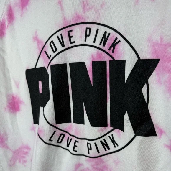Victoria's Secret Pink Shirt Tie Dye Crew Off Shoulder Shirt Blouse Size Small - Picture 6 of 9